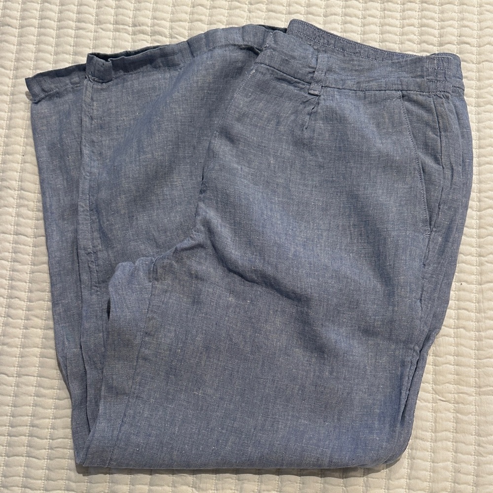 Lands' End Women's Wide Leg Blue Pants